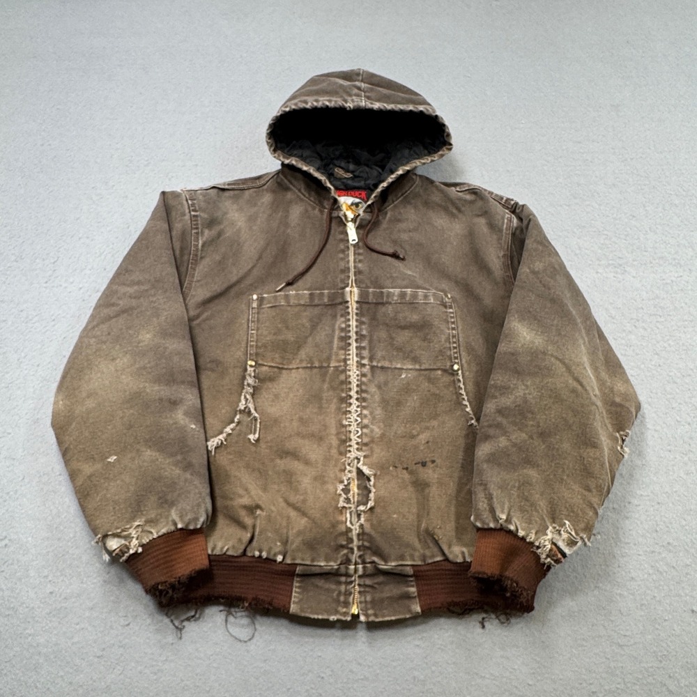 Brown Hooded Work Bomber Jacket